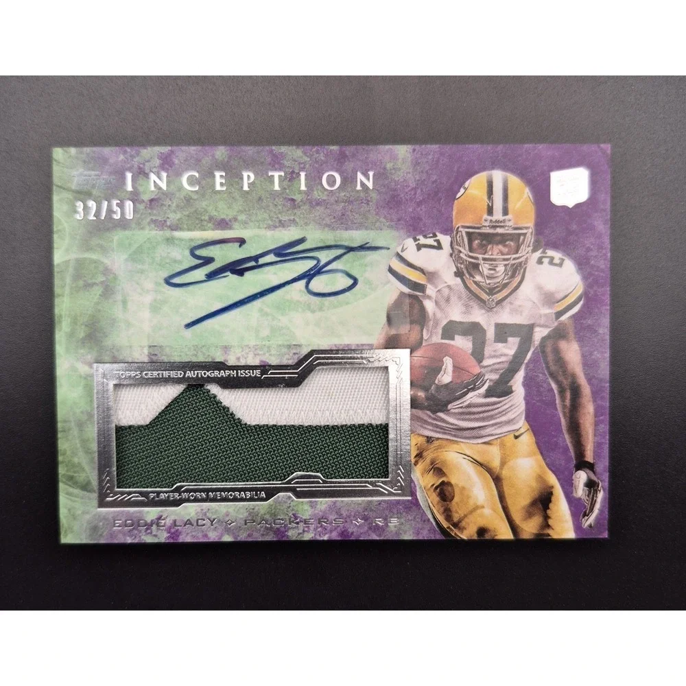 2013 Topps Inception Eddie‎ Lacy #IAJP-EL Autograph Jumbo Patch Purple /50